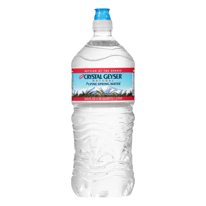 RTD: Water: Crystal Geyser: 1 liter Sports Cap (15pk)
