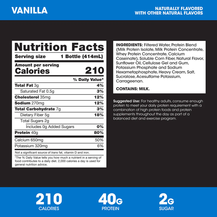 RTD: Optimum Protein Shake: 40g (12/14oz)