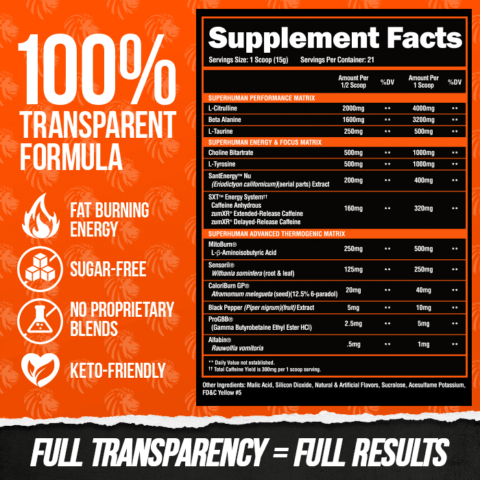 Alpha Lion Superhuman Burn (300g)