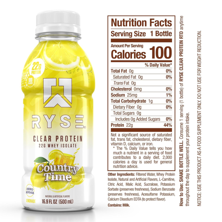 Ryse Clear Whey RTD Protein (16.9oz/12pk)