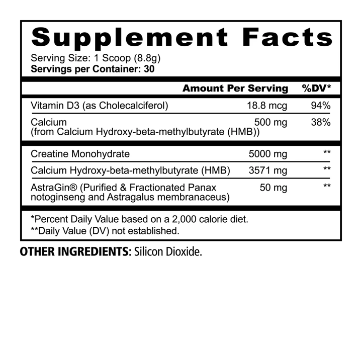 Panda Supp: Creatine+HMB Unflavored (264g)