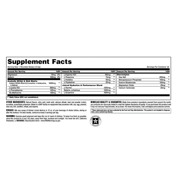 Univ: Animal Juiced Aminos (376g)