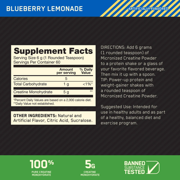 Optimum: Creatine Micro: Blueberry Lemonade (360g)