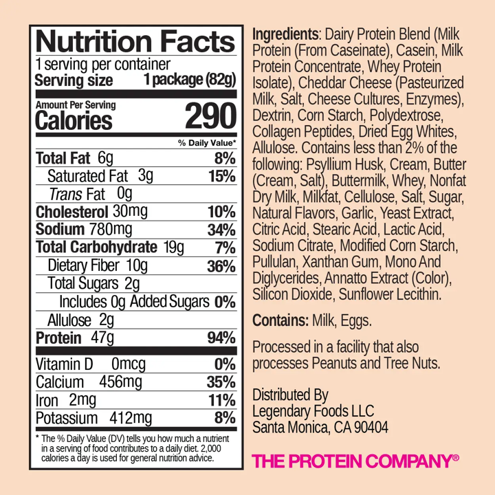 Snack: Legendary Protein Pasta: 47g Mac &amp; Cheese (6pk)
