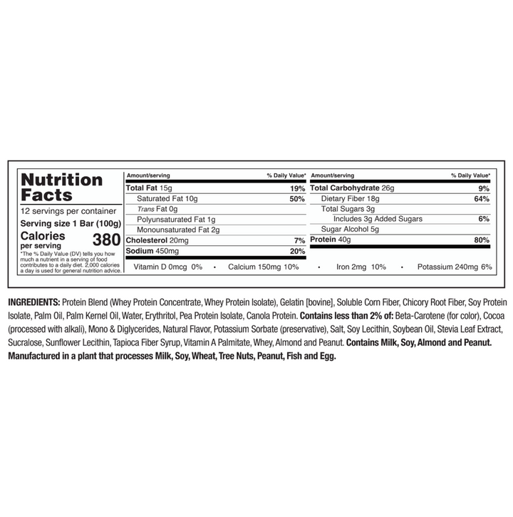 Bar: Conv Nut: XL40: Chocolate Cookie Dough (12)