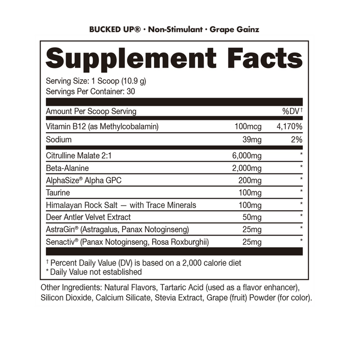 DAS Labs: Bucked Up Stim Free (10.5oz)