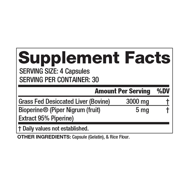 Gaspari: Proven Liver Beef Grassfed (120 caps)