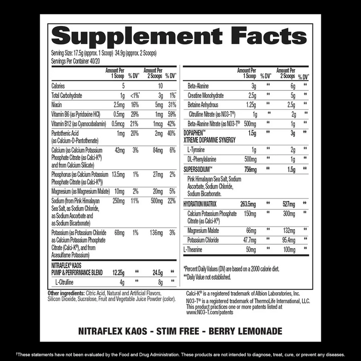 GAT: Nitraflex Kaos Pre Stim-Free (733g)